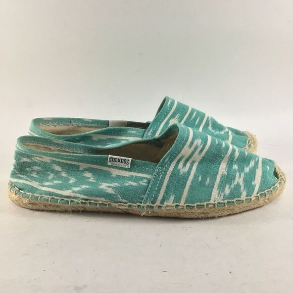Soludos womens espadrille shoes comfort flats green size EU 37 US 6 - Picture 1 of 8